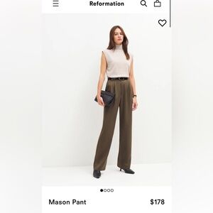 Reformation Mason pant in espresso PETITE